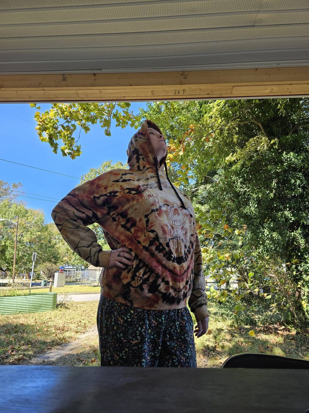 Customer wearing a SnowyBones tie-dye
