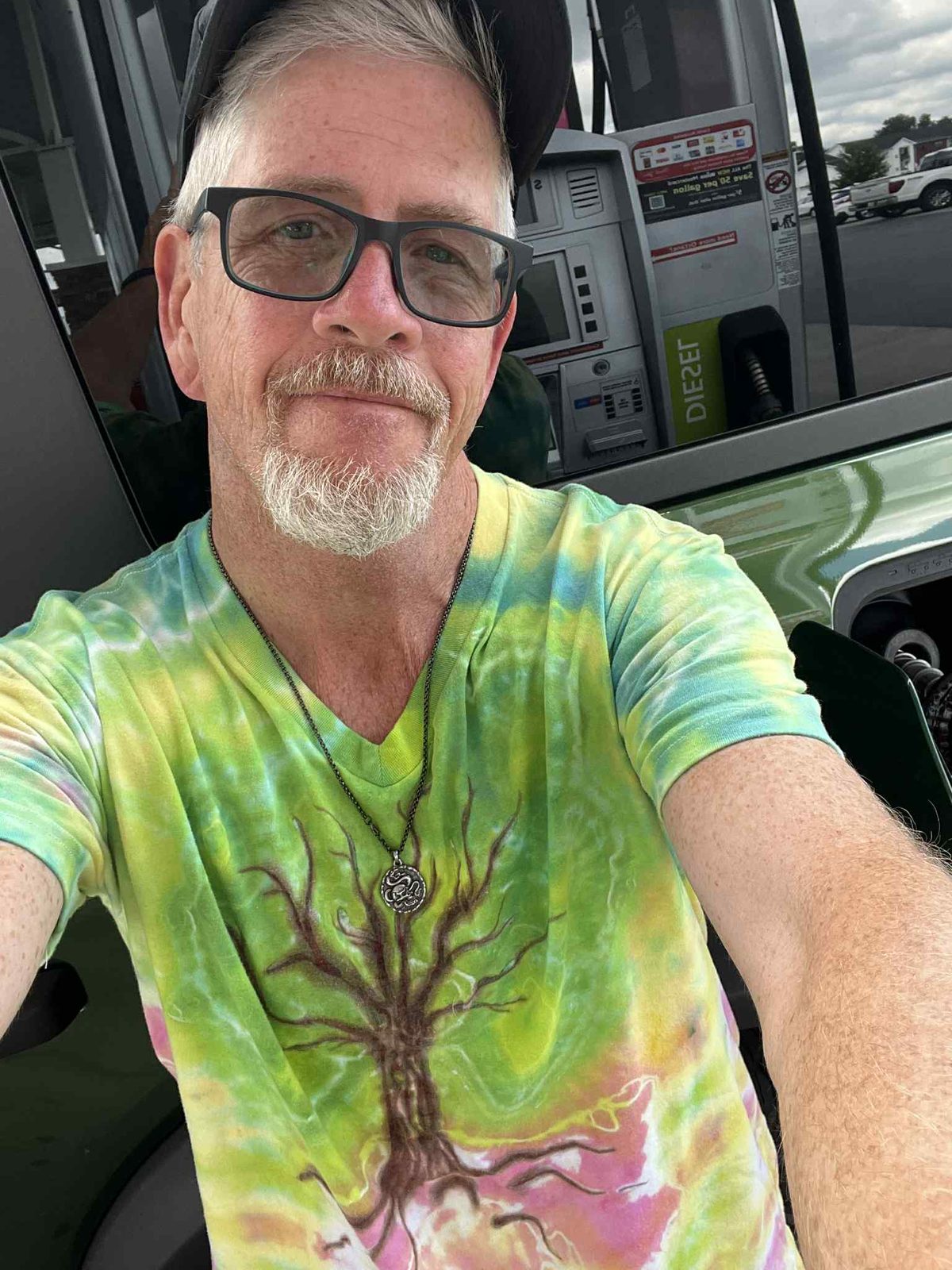 Customer wearing a SnowyBones tie-dye