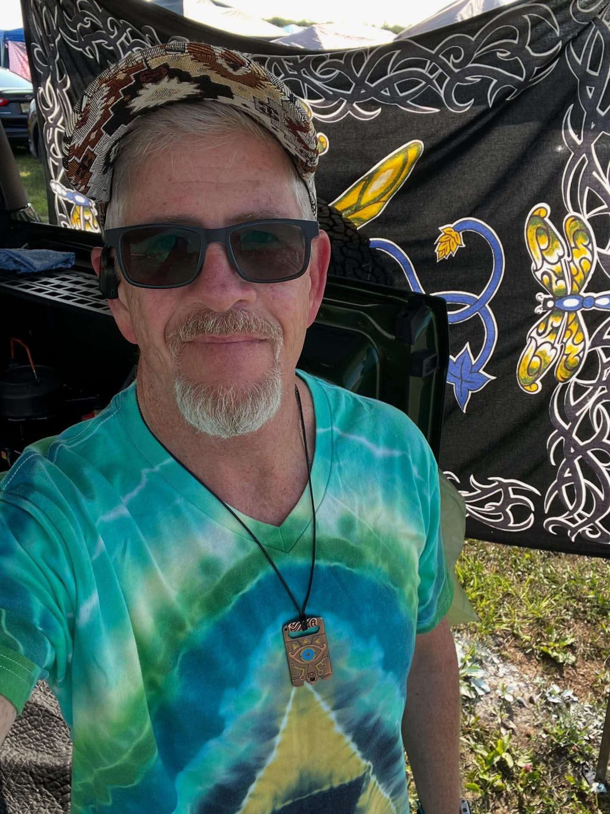 Customer wearing a SnowyBones tie-dye