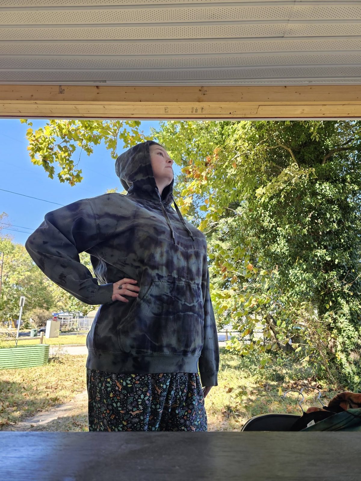 Customer wearing a SnowyBones tie-dye